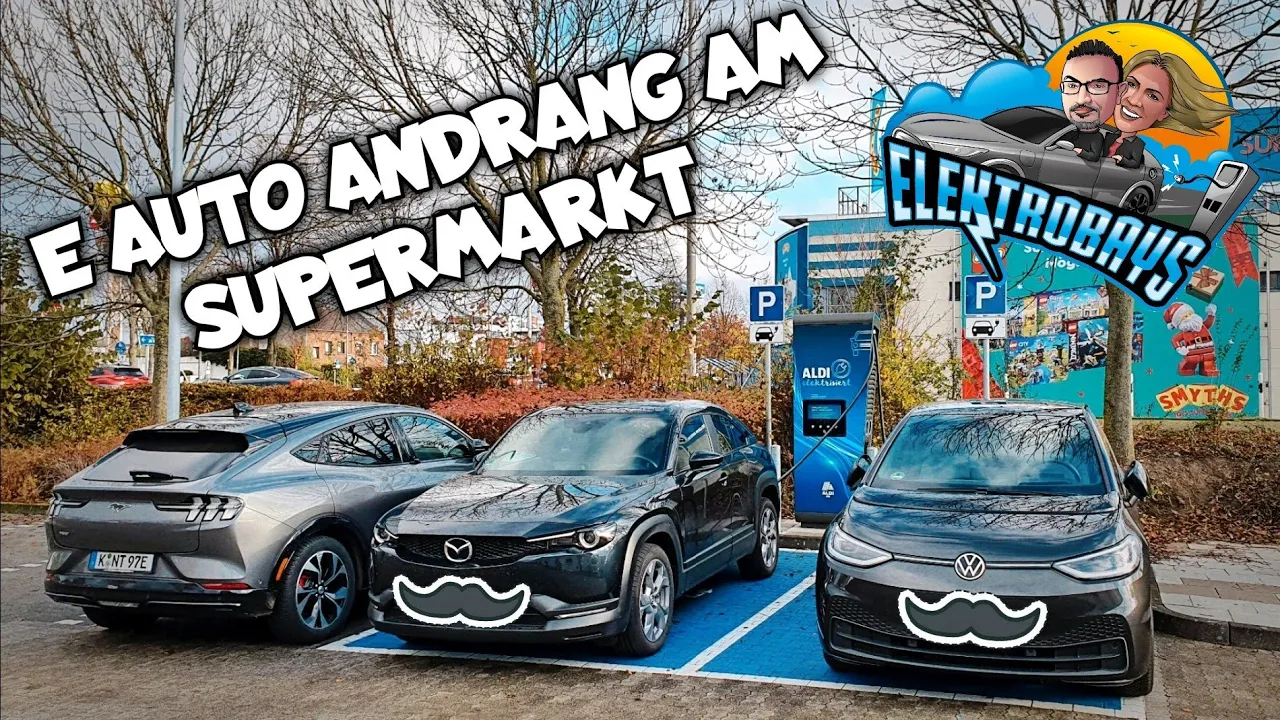 Elektroauto Neulinge am Gratis Lader bei Aldi. Ein mega Andrang!
