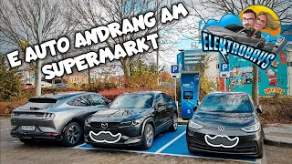 Elektroauto Neulinge am Gratis Lader bei Aldi. Ein mega Andrang!