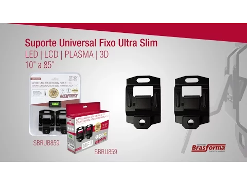 Suporte para TV Fixo Metal Preto  10" a 85" Brasforma