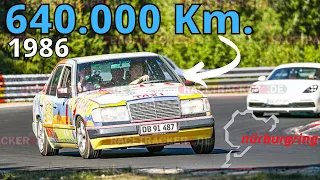 Min FØRSTE tur på Nürburgring bag rattet! Mercedes W124 fra 1986 med 640.000 km. på klokken