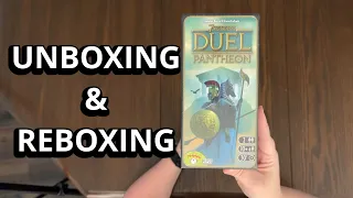 7 Wonders Duel: Pantheon Expansion - Board Game Unboxing & Reboxing - What's in the Box?
