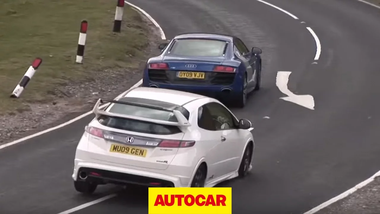 Audi R8 V10 v Honda Civic Type R Mugen - autocar.co.uk