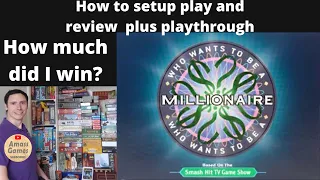 Who Wants to be a Millionaire playthrough how to play setup review board game AmassGames trivia test