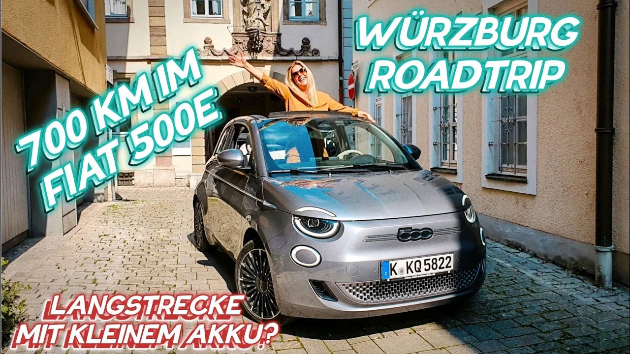 Fiat 500 Elektro Roadtrip! 700 Km Langstrecke nach Würzburg. Geht das?