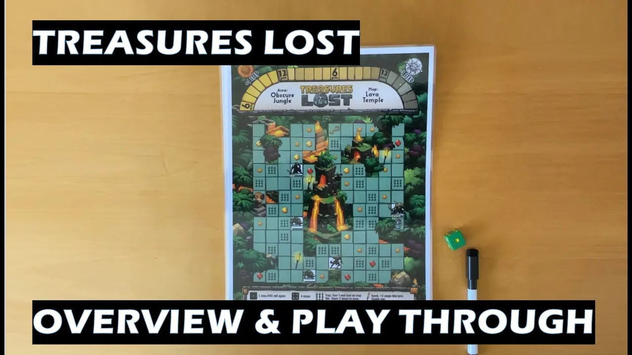 Treasures Lost Overview and Play Through Roll and Write PnP Board Game