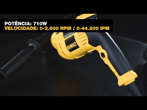 Furadeira de Impacto Dewalt com Kit de Brocas, Porta Chave, Chave de Mandril e Empunhadura 710W 1/2" DWD502B2 220V