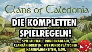 Clans of Caledonia - Die kompletten Spielregeln: Aufbau, Rundenablauf, Wertung, usw.