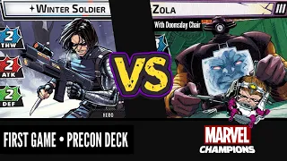 WINTER SOLDIER DEBUT vs ZOLA (Expert) Marvel Champions Playthrough | Precon Deck
