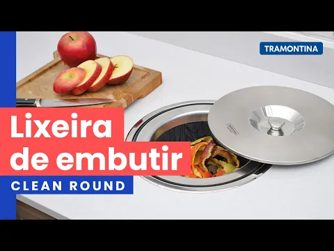 Lixeira de Embutir Inox 8L Clean Tramontina