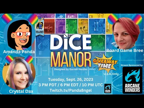 Live Teach & Playthrough of Dice Manor by Arcane Wonders (Twitch VOD Sept. 26, 2023)