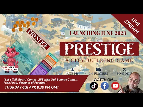 "Get Your Geek On! Let's Talk Board Games LIVE with Fritz Paull and His Latest Creation, Prestige"