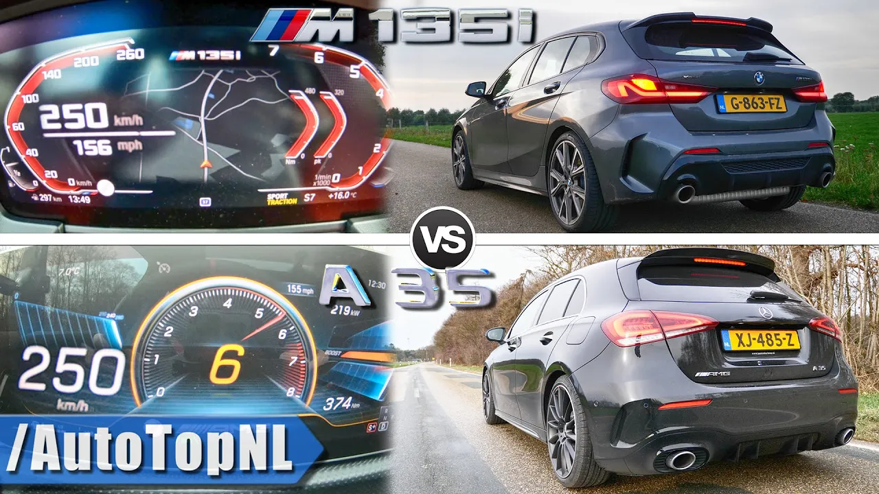 BMW M135i 2020 vs 2020 A35 AMG | 0-250km/h ACCELERATION Exhaust SOUND & POV by AutoTopNL