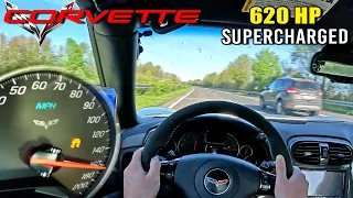 AMERICAN MUSCLE 🇺🇸 on 🇩🇪 GERMAN AUTOBAHN // 620HP CORVETTE C6