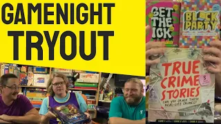 We tried out 3 new games from Big Potato Games. *True Crime Stories,Get The Ick & Block Party*