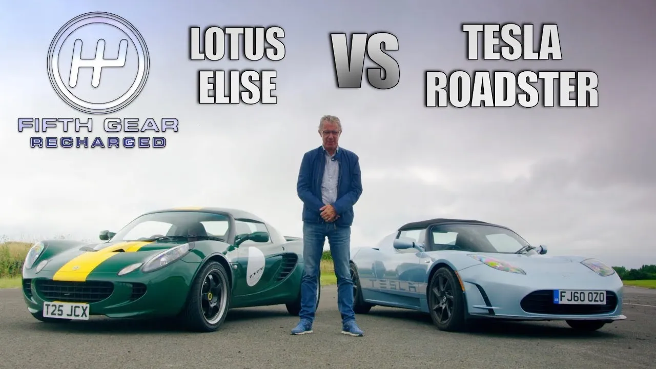 Lotus Elise vs Tesla Roadster: ICE v Electric | Fifth Gear
