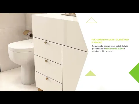 Gabinete para Banheiro Rennes 60x45x80cm Branco Venturi