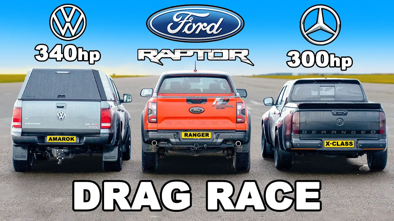 New Ranger Raptor v tuned Amarok & X-Class: DRAG RACE