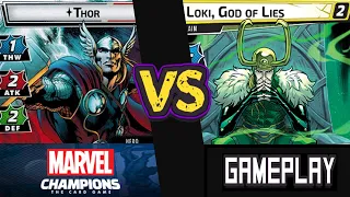 Thor vs Loki, God of Lies (Expert) Marvel Champions Trickster Takeover Playthrough