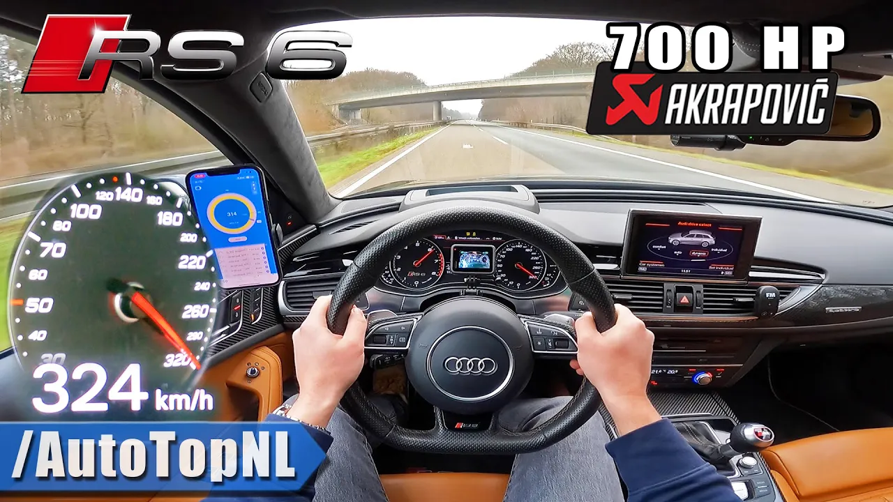 700HP AUDI RS6 C7 AKRAPOVIC on AUTOBAHN [NO SPEED LIMIT] by AutoTopNL
