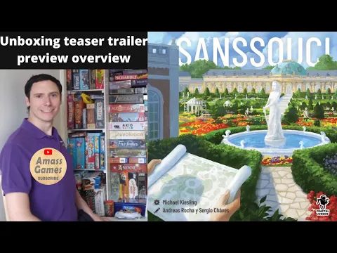 Sanssouci board game Azul designer Michael Kiesling 4k AmassGames unboxing teaser trailer preview