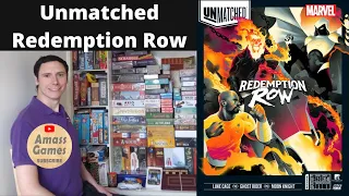 Unmatched Redemption Row Marvel 2-3 player board game unboxing teaser trailer AmassGames