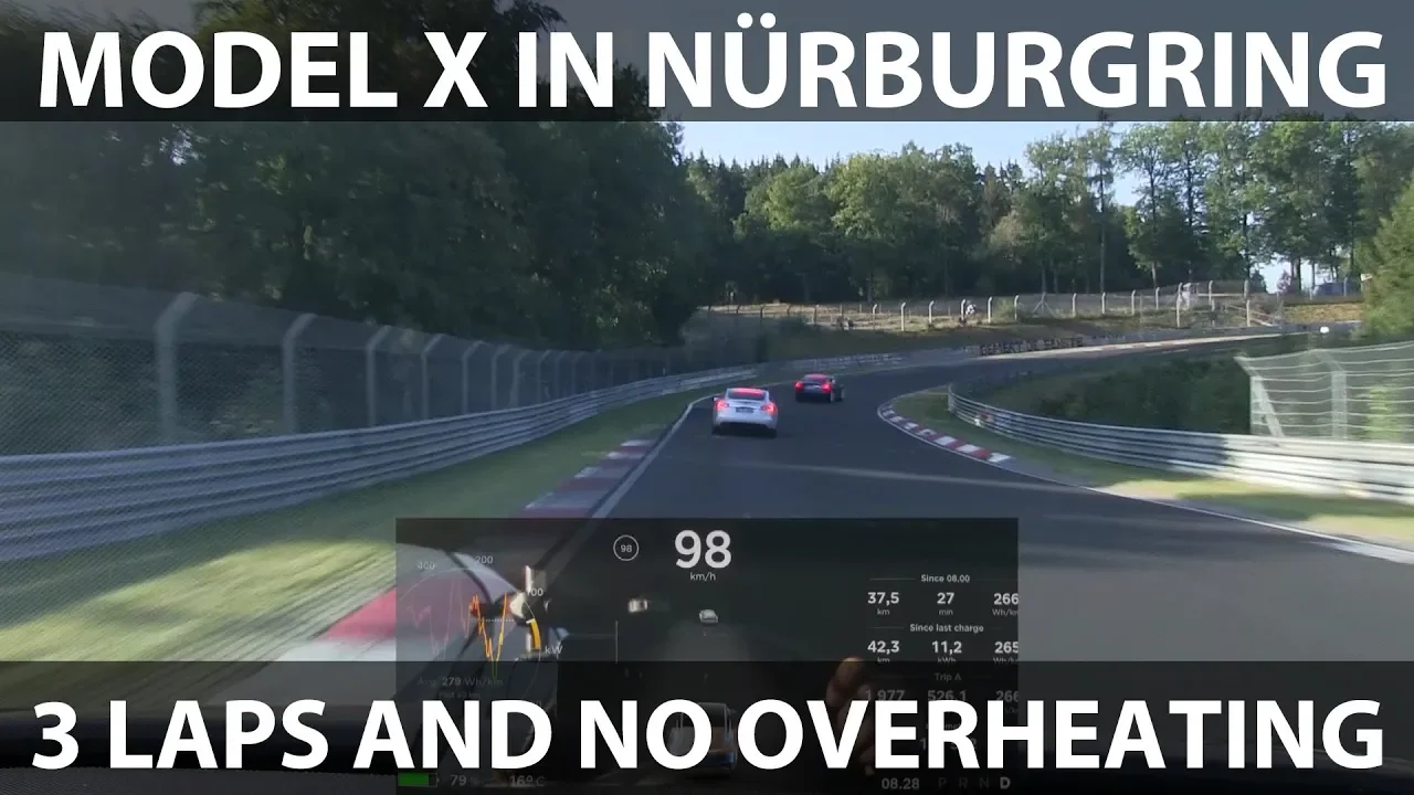 Model X P90DL doing 3 laps in Nürburgring