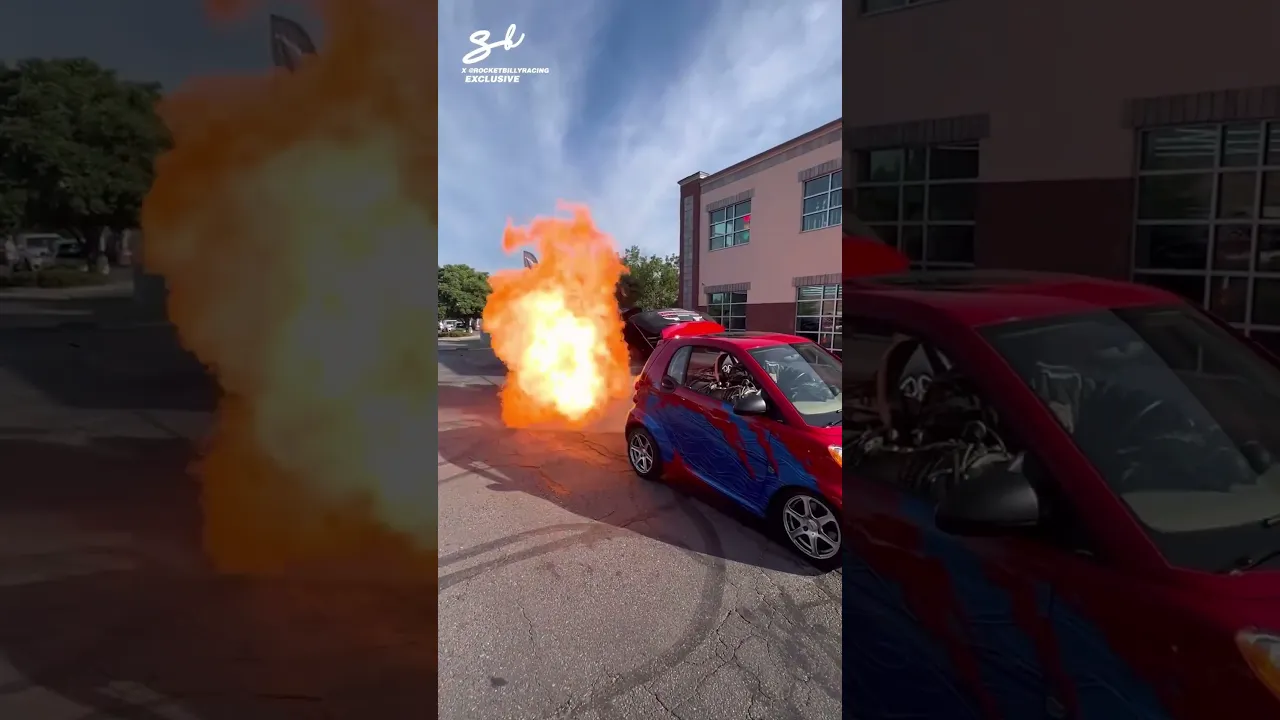 A 2000hp jet engine in a Smart car 🤣🔥