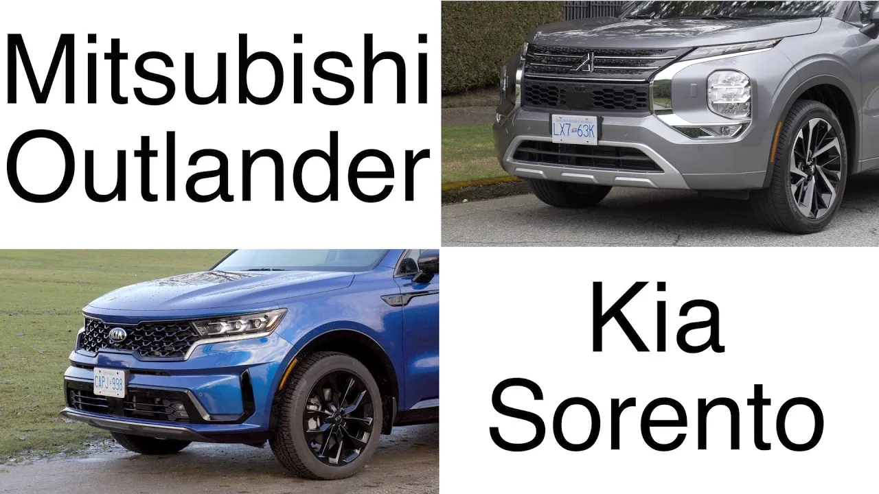 Kia Sorento VS Mitsubishi Outlander comparison // Compact 3-row SUVs