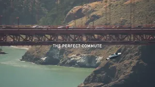 Pivotal aircraft flying next to the Golden Gate Bridge