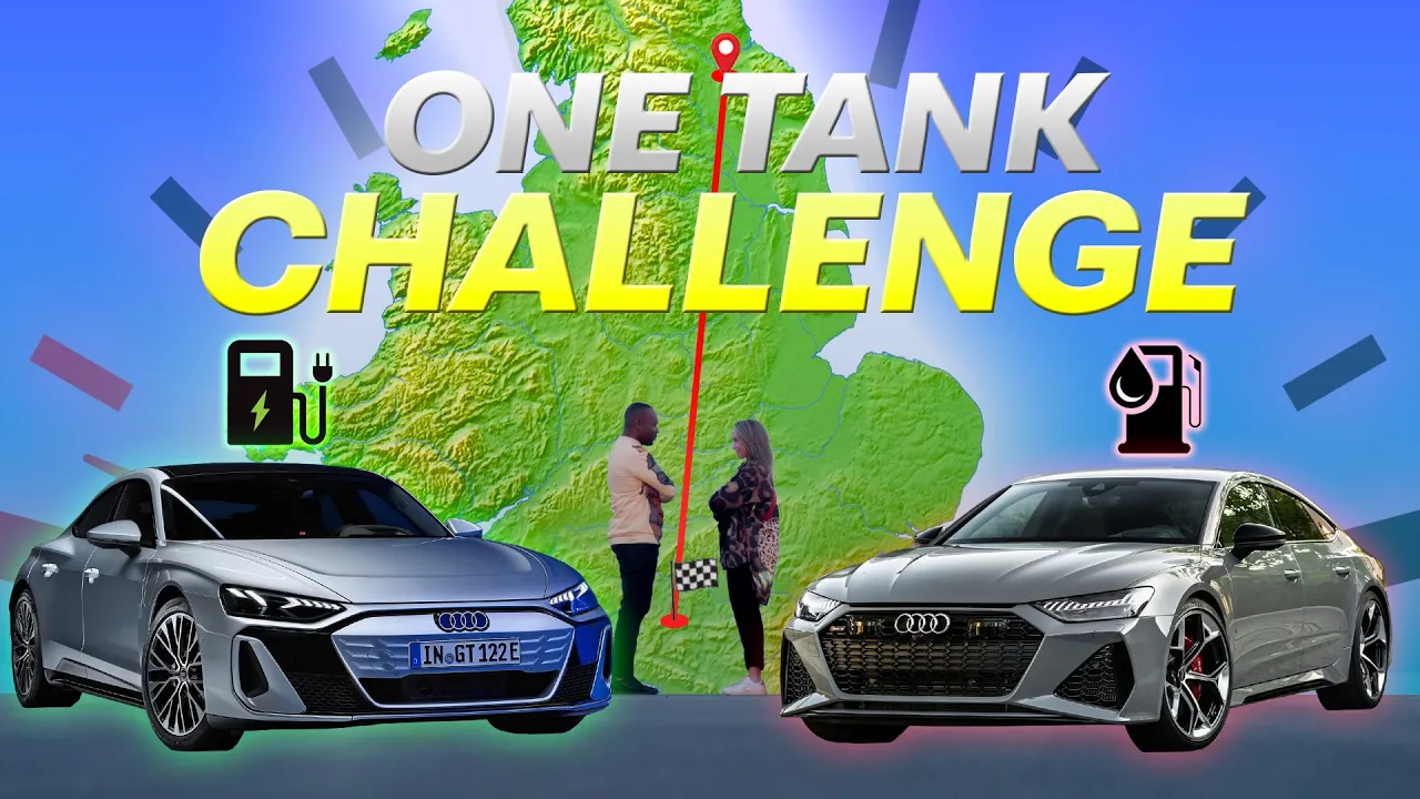 Race Across England! | Petrol RS7 vs Electric E-Tron GT  ** NO REFUELING **