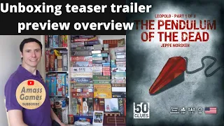 50 Clues: The Pendulum of the Dead board game unboxing preview overview escape room * Amass Games *