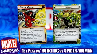Civil War MARVEL CHAMPIONS Solo Playthrough with HULKLING vs SPIDER-WOMAN | Fantasy Flight Games