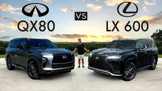LARGE LUXURY SMACKDOWN! -- 2025 Infiniti QX80 vs. Lexus LX 600: Comparison