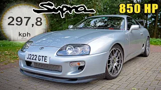 850HP TOYOTA SUPRA BIG TURBO 2JZ // TOP SPEED REVIEW on AUTOBAHN