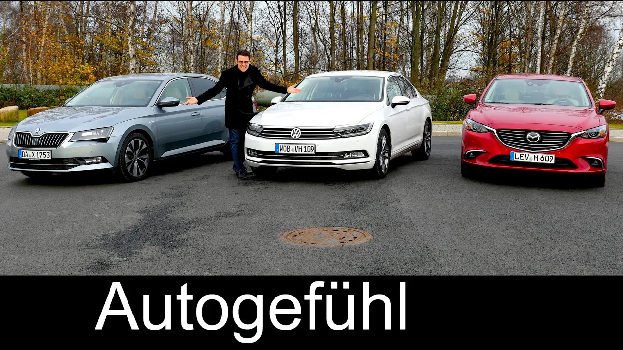 Skoda Superb vs VW Volkswagen Passat B8 vs Mazda6 Facelift COMPARISON review test new VERGLEICH neu