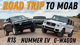 Road Trip To Moab! Over The Rocky Mountains w/ Rivian R1S, Mercedes G580, & Hummer EV