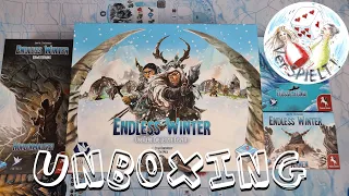 Unboxing Endless Winter, Flüsse und Flöße, Ahnen, Höhlenmalerei Unboxing, Frosted Games, Fantasia