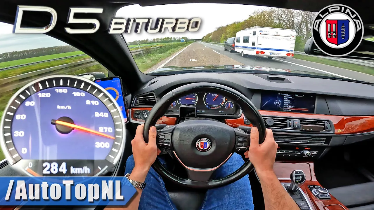 425HP BMW Alpina D5 BiTurbo F10 *284KM/H* on AUTOBAHN by AutoTopNL