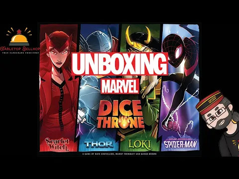 Unboxing Marvel Dice Throne, 4 Hero Box with Scarlet Witch, Thor, Loki, & Spider-Man (Miles Morales)