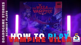 How to play Vampire Villa board game Schmidt Plays s1 e1