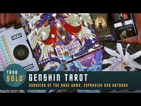 Genshin Tarot | unboxing of the base game, expansion and artbook