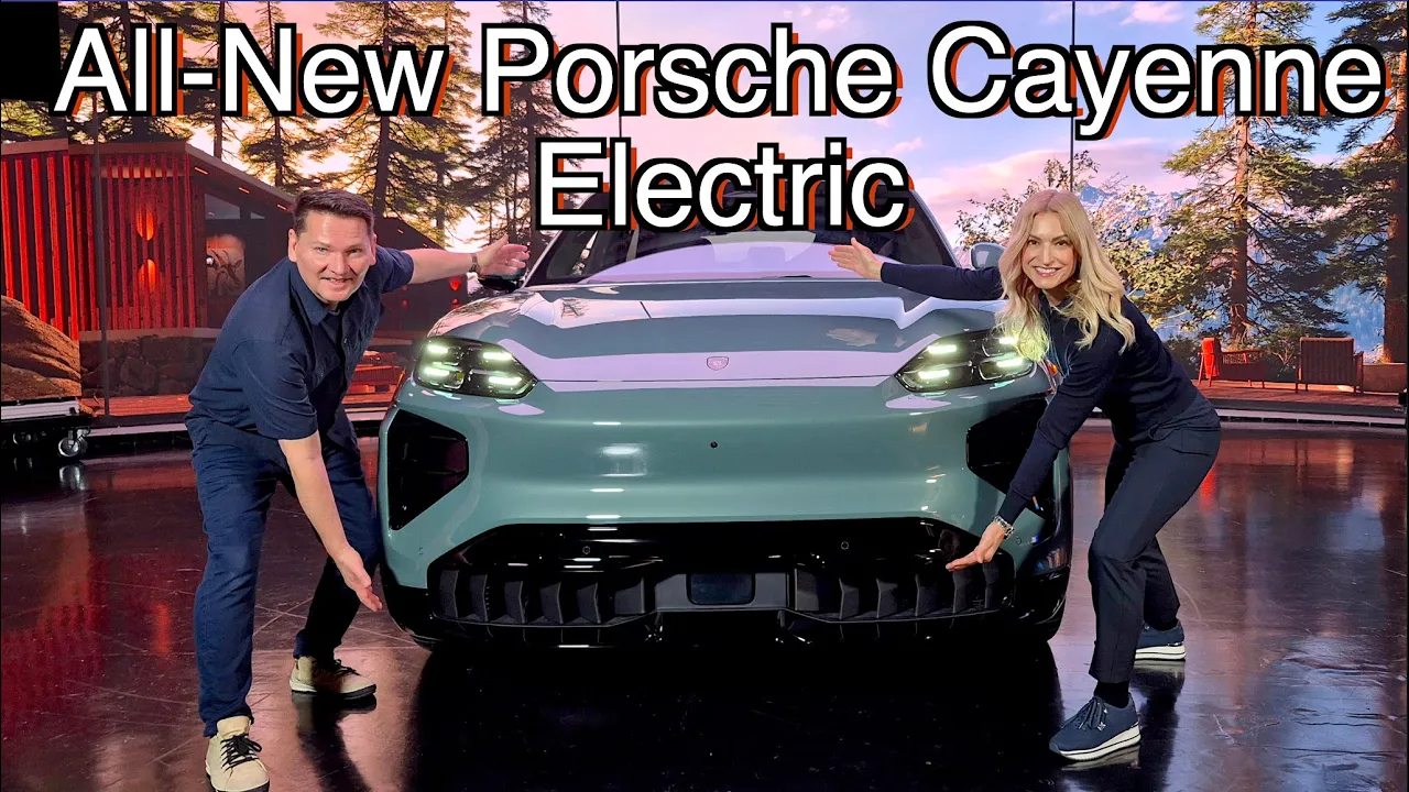Wireless charging! Our first look at the all-new Porsche Cayenne Electric!!
