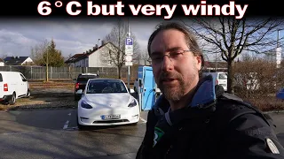 Tesla Model Y LR AWD (MIC) - Autobahn 130 km/h Winter range test (sort of...)