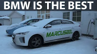 BMW i3 42 kWh vs Hyundai Ioniq 28 kWh charging test in freezing cold