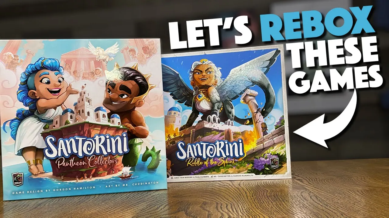 RE-BOXing Santorini Pantheon Collector's Edition and Riddle of the Sphinx!