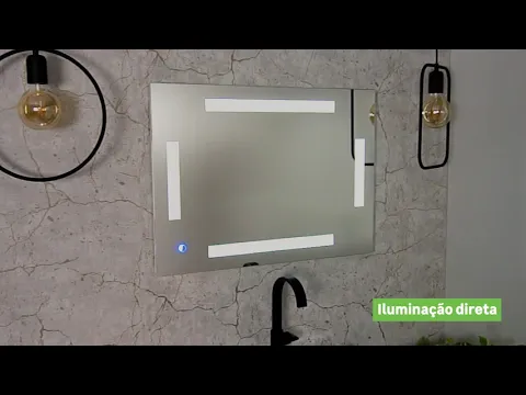 Espelho para Banheiro com Led Tracks Retangular 50x70cm de Parafusar VB914A VBCristais