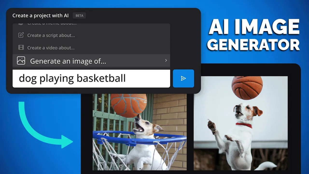dog playing basket ball image