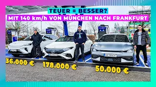 Elektroauto Langstrecken Vergleich: Mercedes EQS vs. KIA EV6 vs. MG Marvel