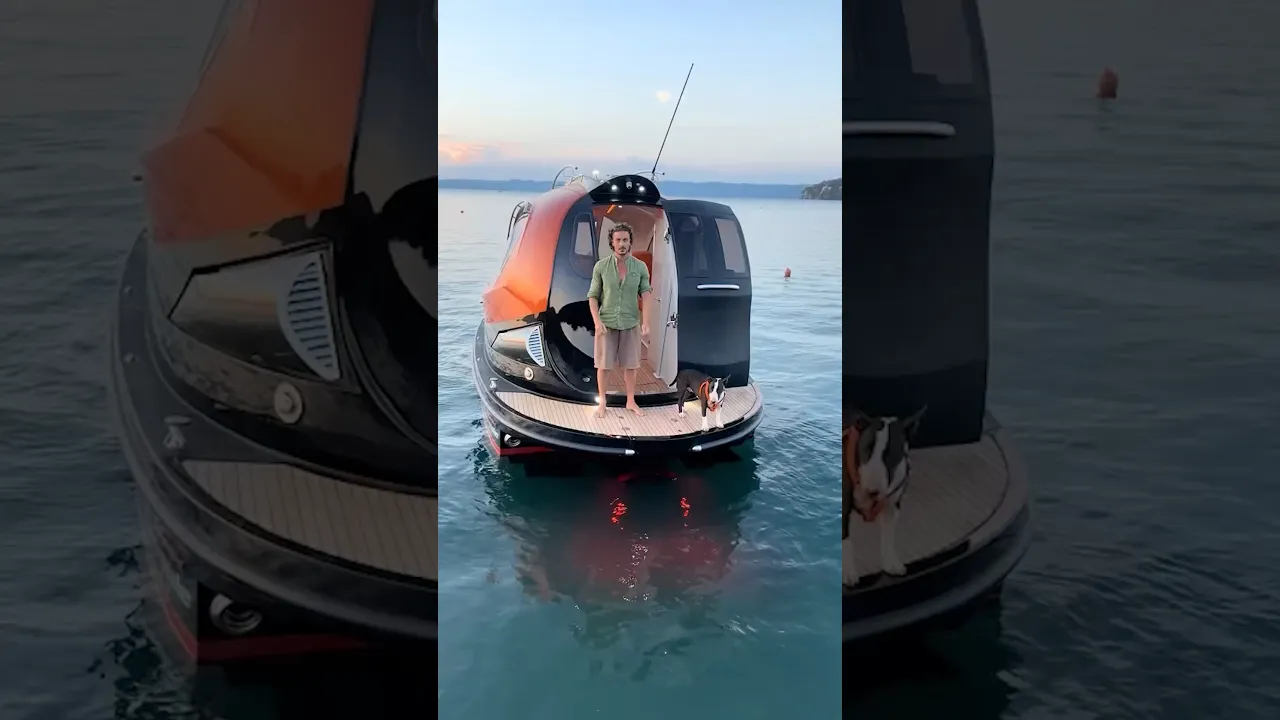 The Coolest Mini-Yacht Ever! 😍 #yacht #boats #sea