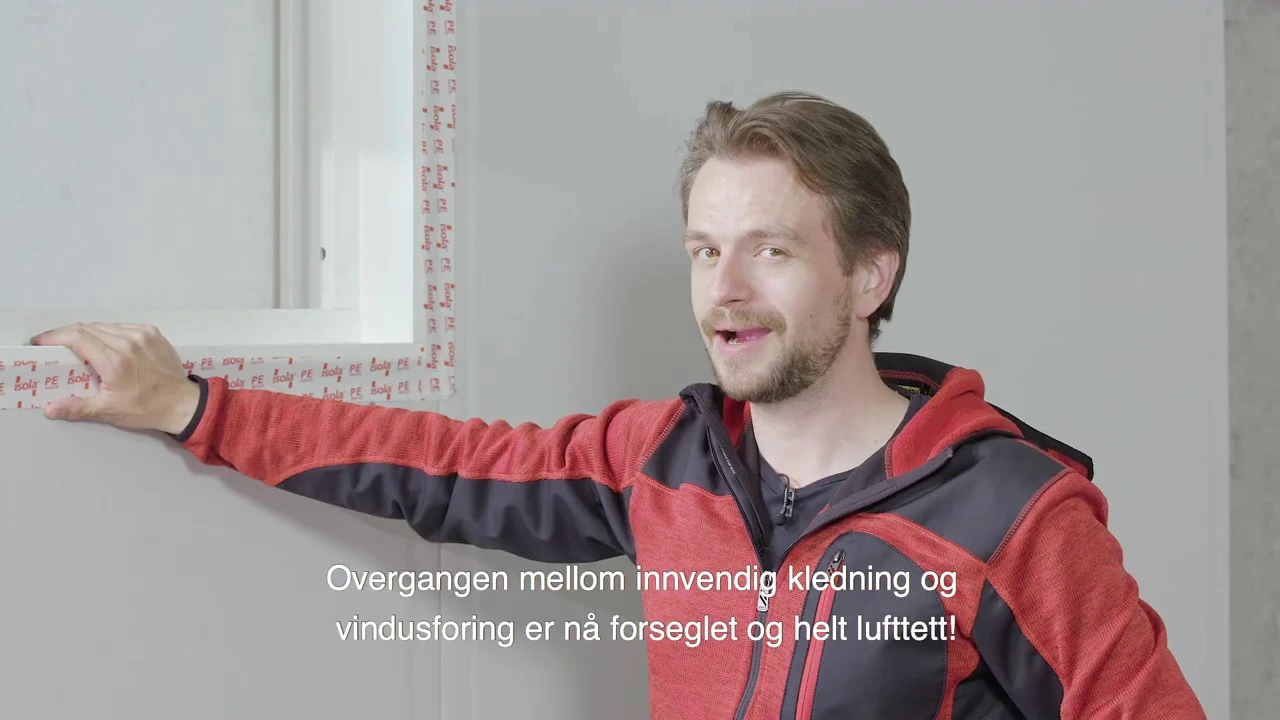 Lufttett overgang mellom kledning og vindusforing
